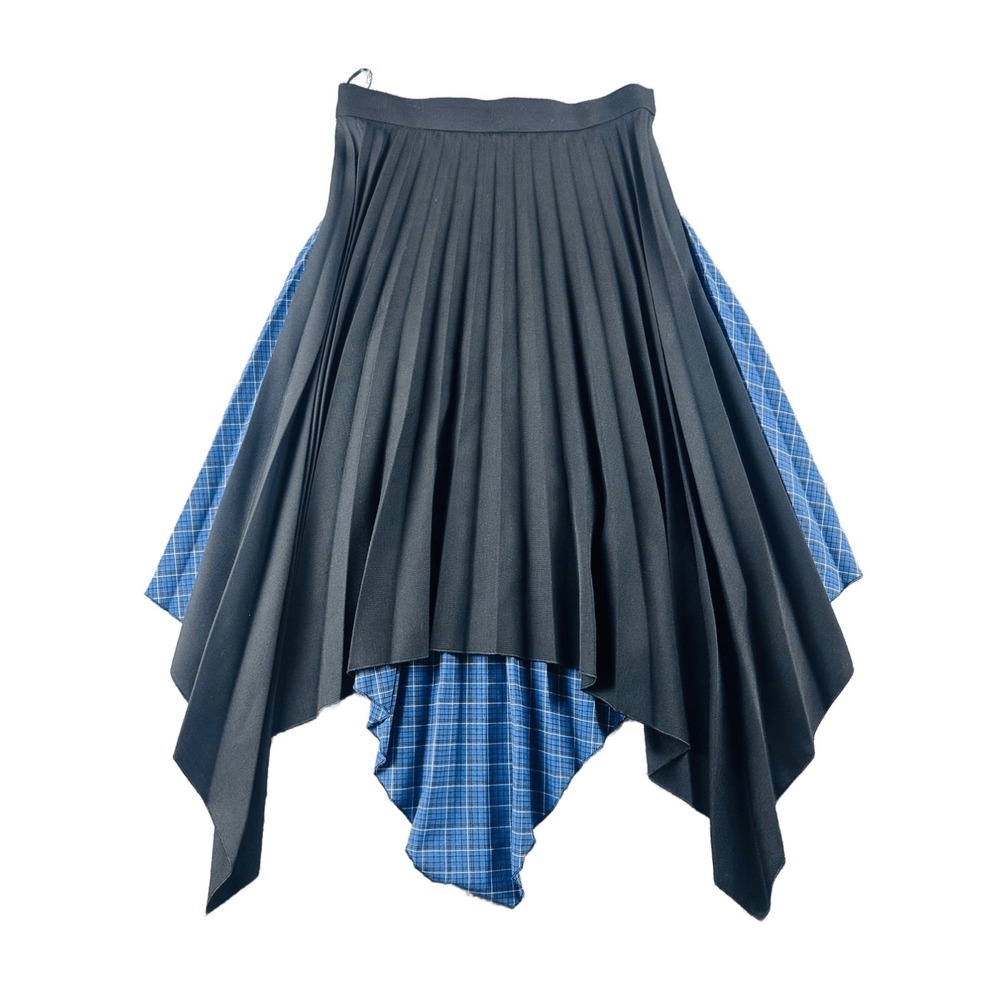 Acne Studios Ilsie Bico Skirt Women 32 Multi Color Plaid Asymmetrical Punk Goth